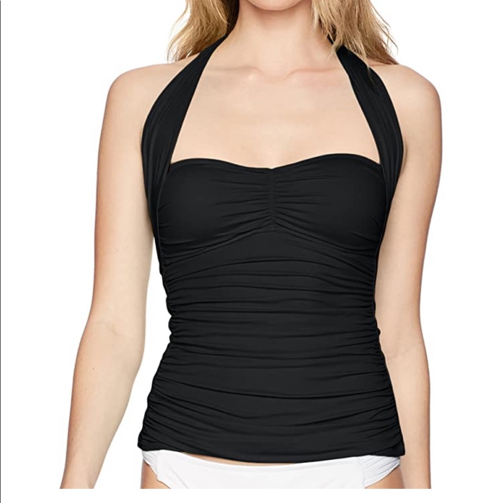 La Blanca NWT Black Convertible Tankini Top